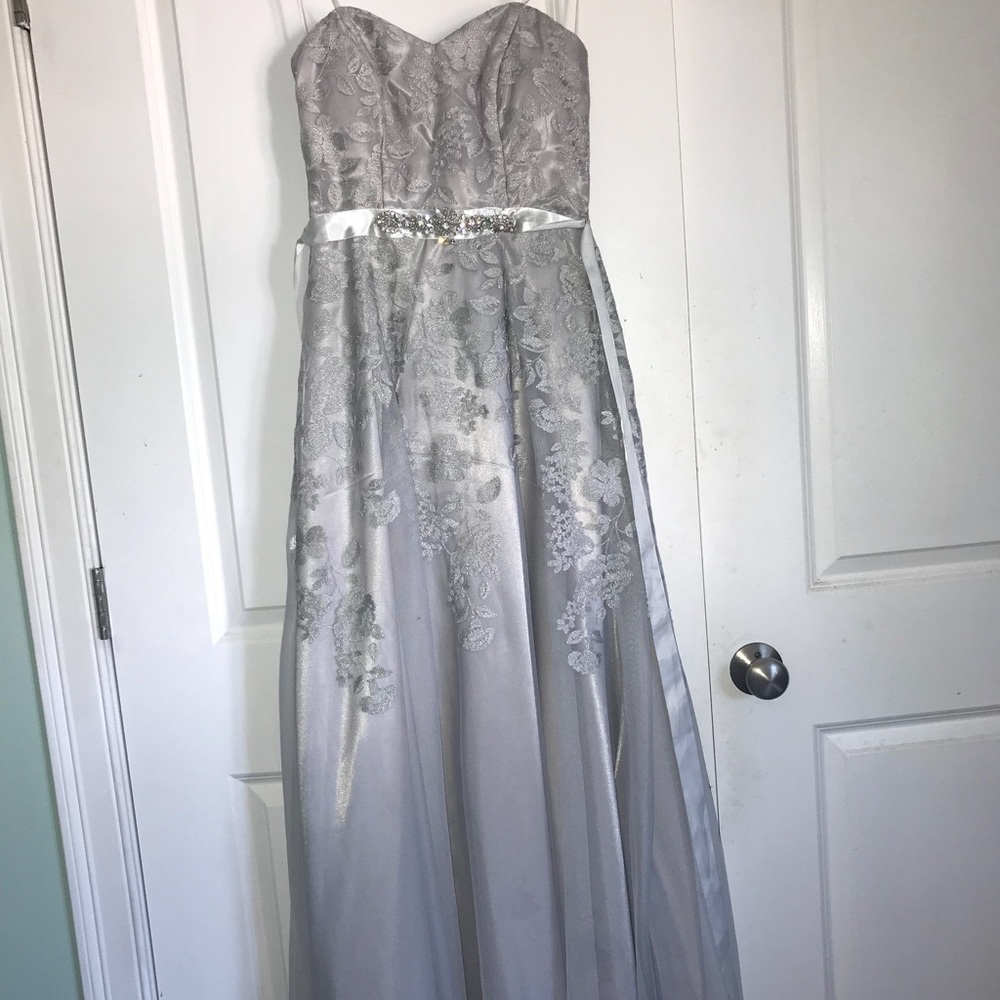 grey prom dress